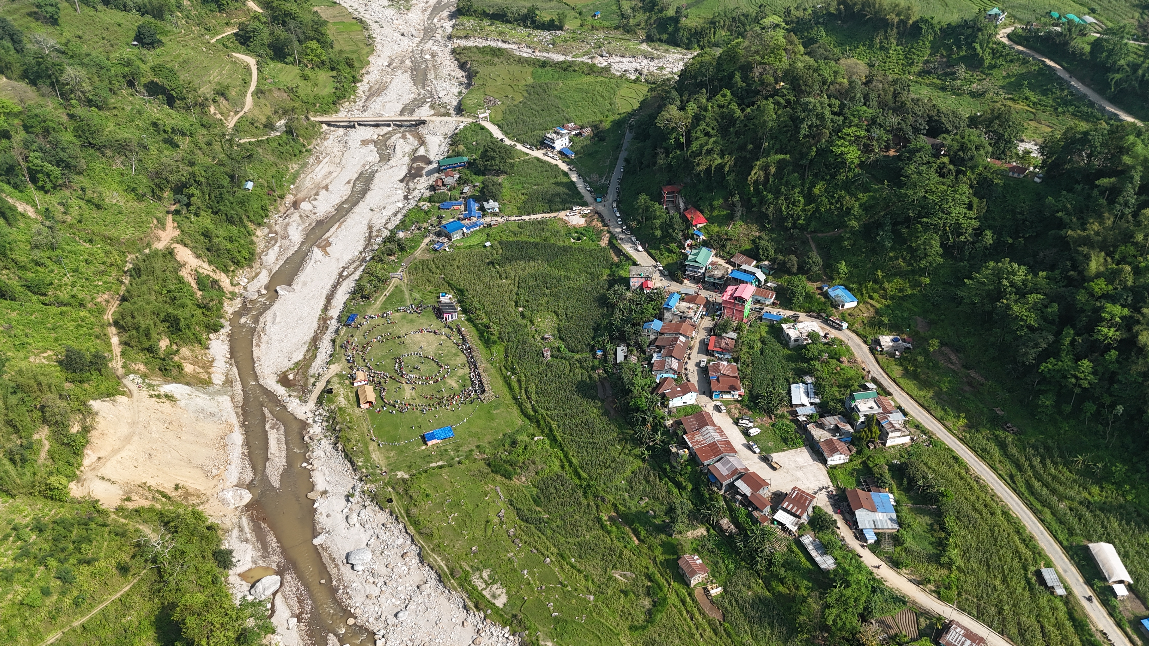 गजुरमुखीधाम परिसरको एरियल भ्यू