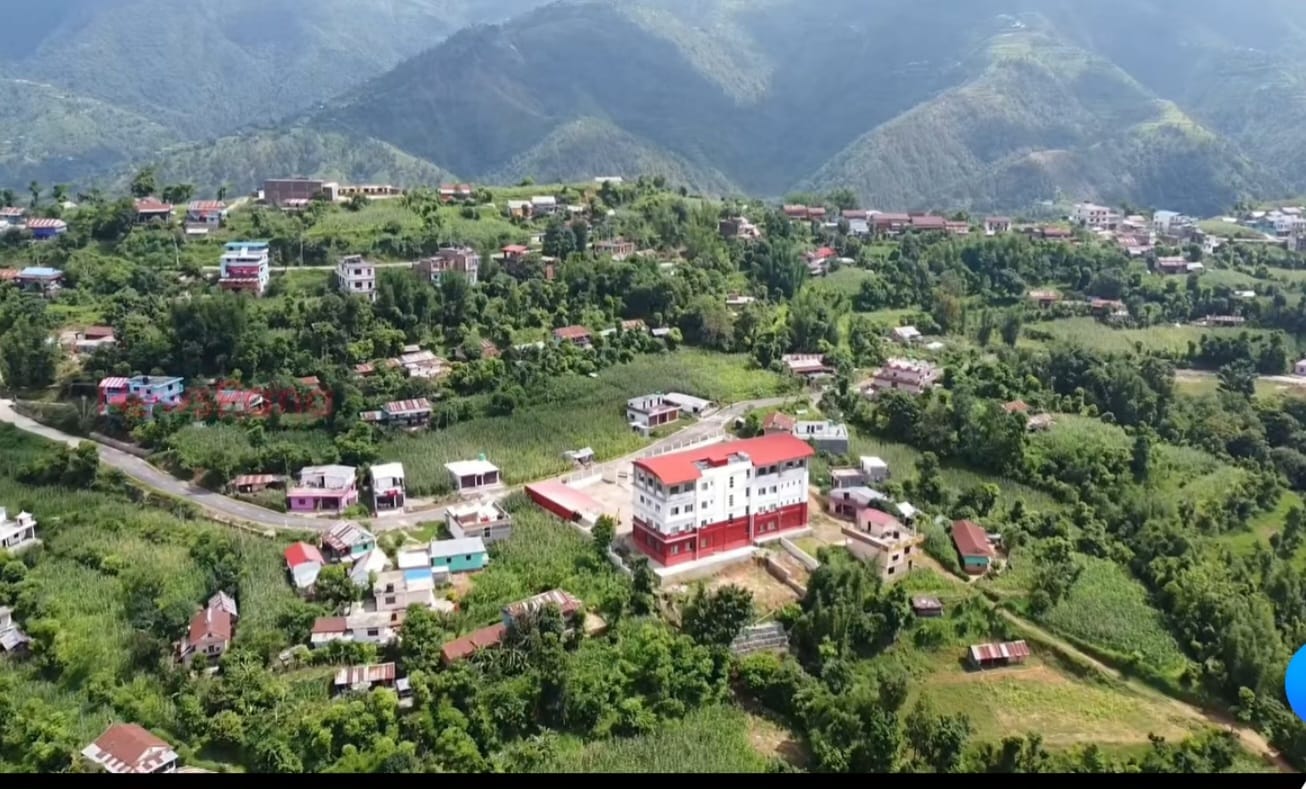 ड्रोनबाट हेर्दा शितगंगा नगरपालिका भवन ।